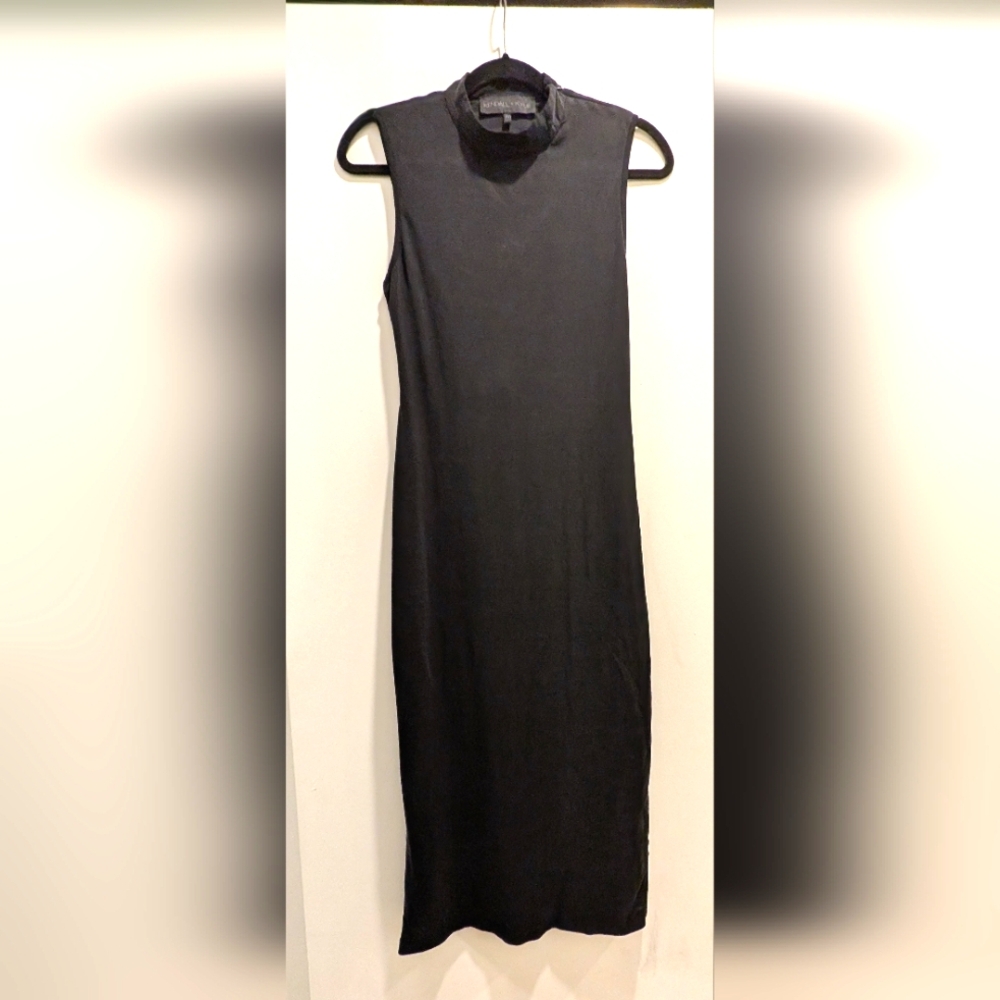 Kendall & Kylie Black Midi Dress with Crisscross Cut Out Back